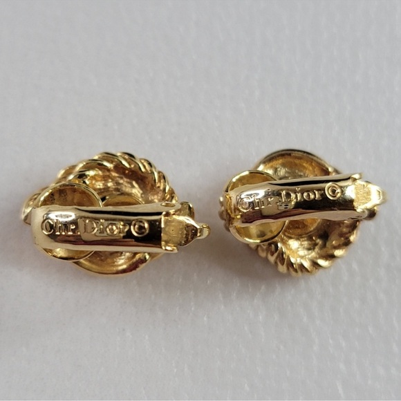 CHRISTIAN DIOR Gold Plated Earrings - Picture 4 of 4